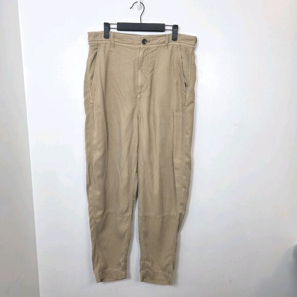 Everlane Tan Baggy Barrel Casual Neutral Cute Trendy Versatile Pants Size 10 - Picture 1 of 7